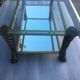 Table basse à deux plateaux verre et miroir