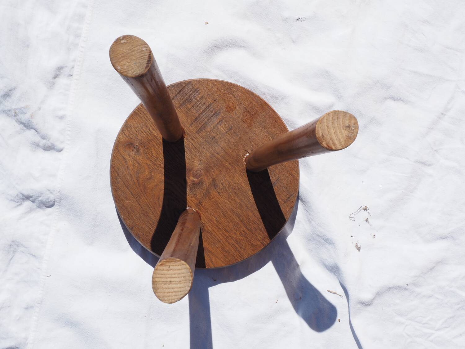 Old rustic milking stool