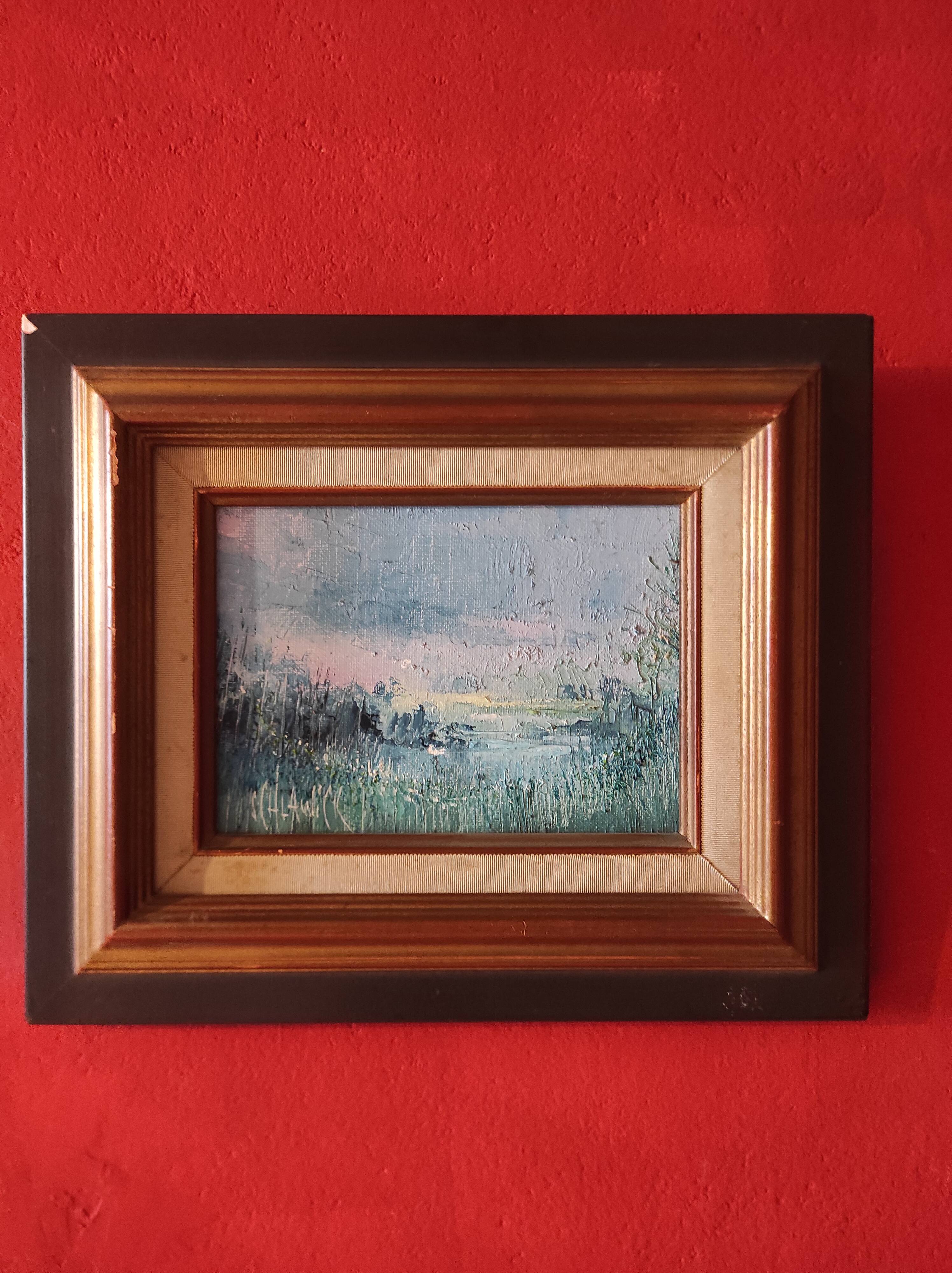 Vintage oil painting, "Les Matinés", signed Alain Schlawick