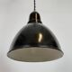 Small Industrial Black Enamel Ceiling Lamp, 1950s