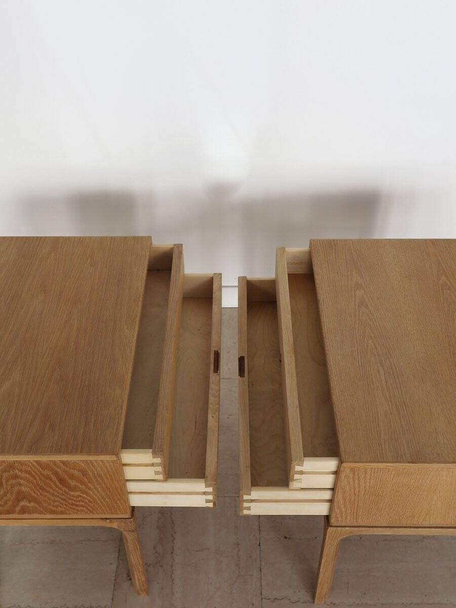 Scandinavian Nightstands in Oak by Kai Kristiansen for Aksel Kjersgaard, 1960s, Set of 2