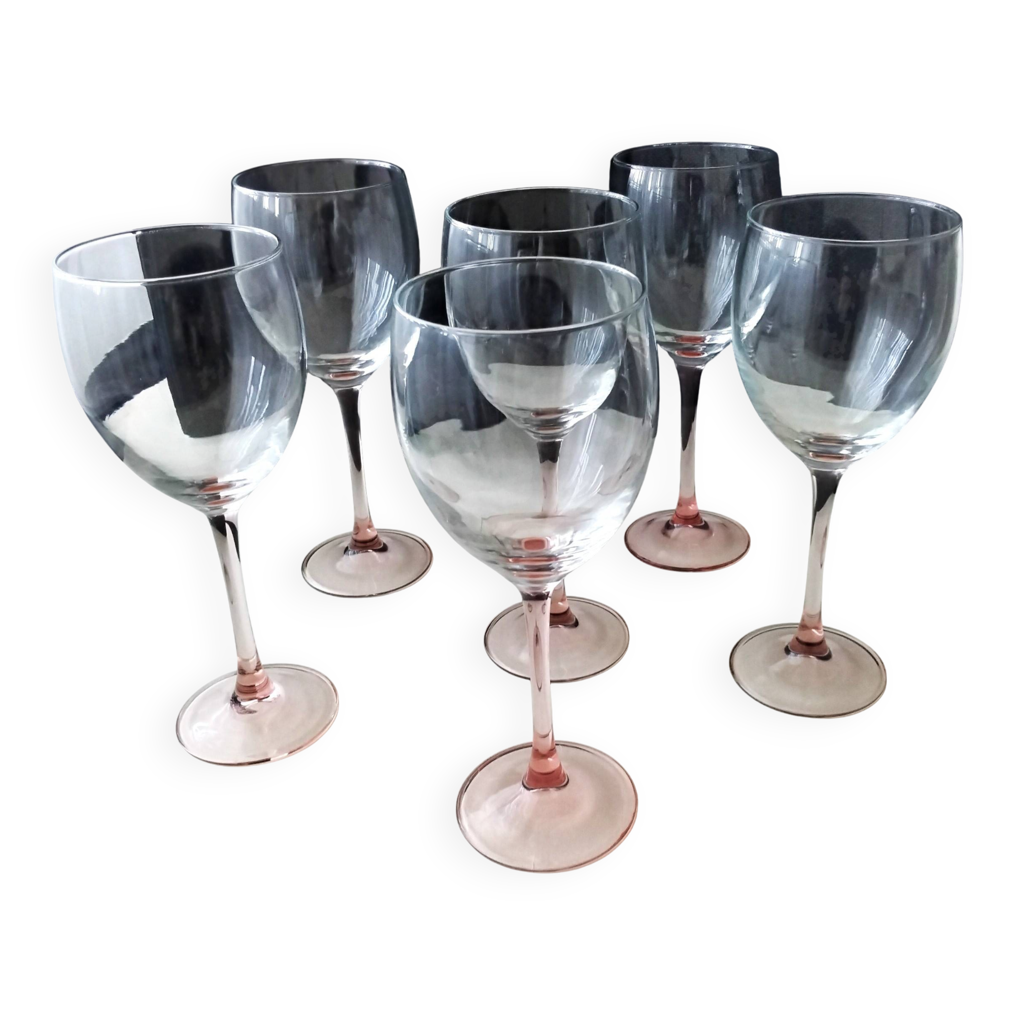 6 water glasses or large stem glasses Luminarc Model "Rose"