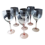 6 water glasses or large stem glasses Luminarc Model "Rose"