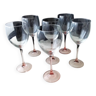 6 water glasses or large stem glasses Luminarc Model "Rose"