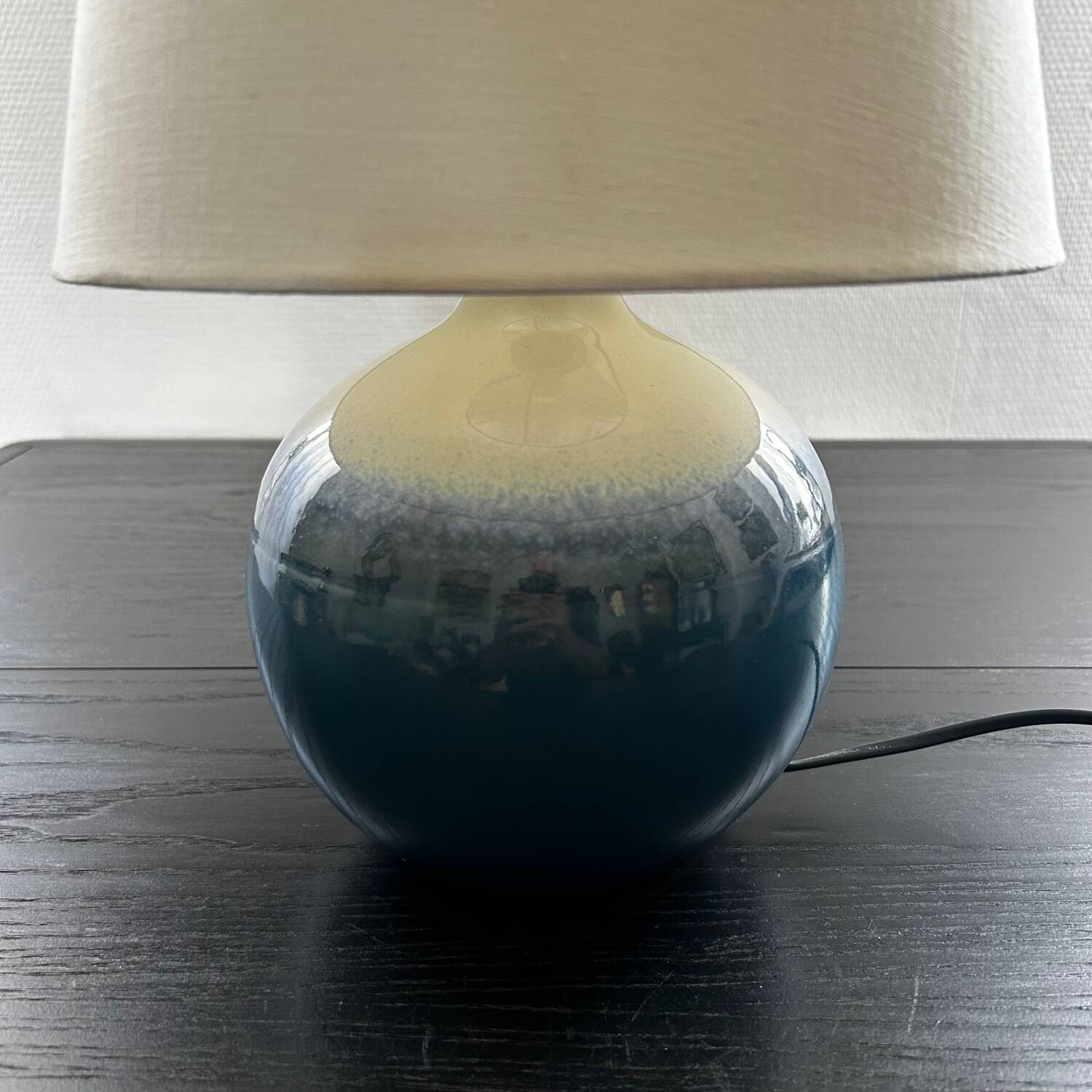 Blue ceramic ball lamp
