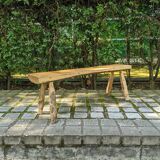 Handcrafted bench wabi-sabi japandi country decoration slow Japanese design
