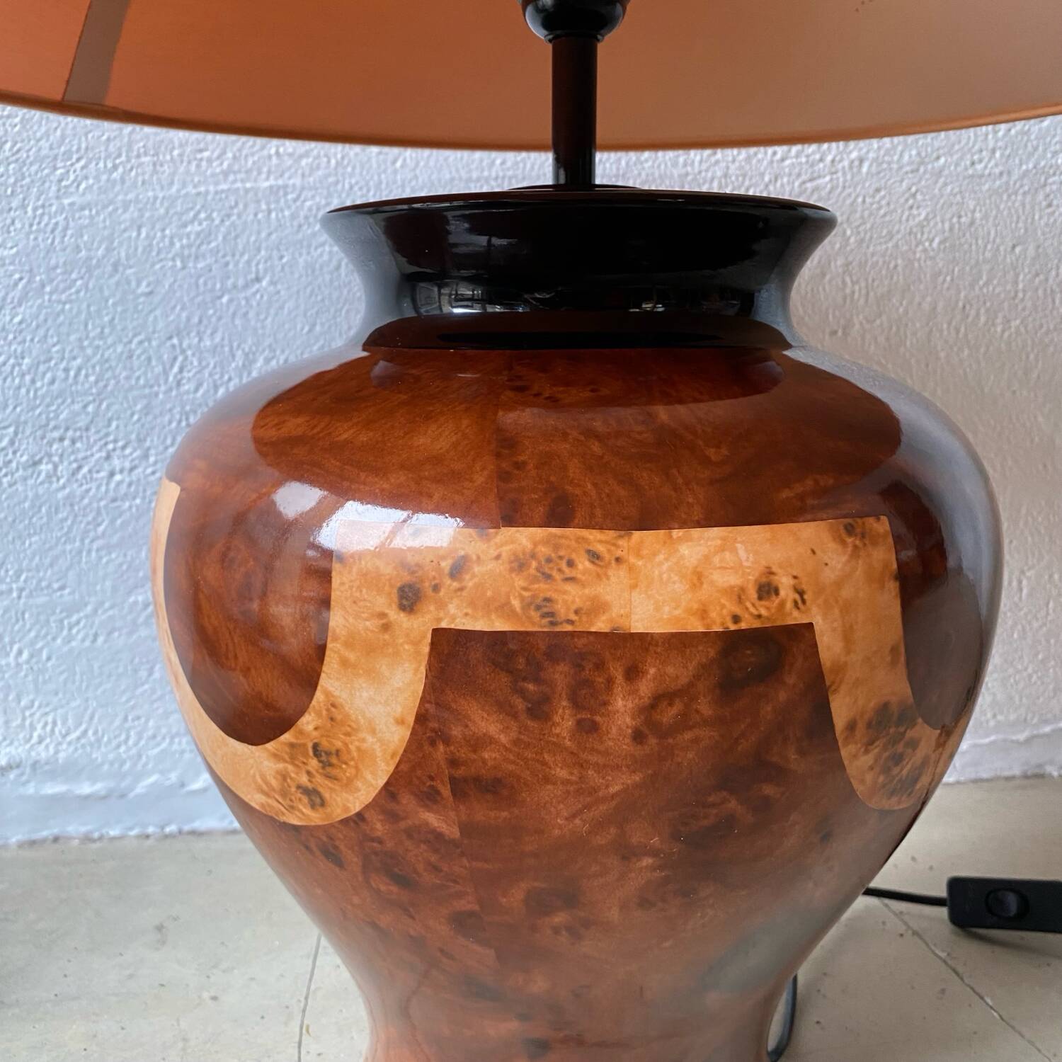Lancel Paris ceramic living room lamp, 1980s / made in Italy