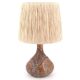 Sésame Vallauris ceramic lamp, raffia lampshade, 1970s
