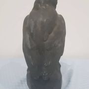 Owl sculpture, black lawinit, art. Curth, Henker & Co., Germany, 1920s.