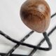 Vintage wood and wrought iron wall rack from the 1950s