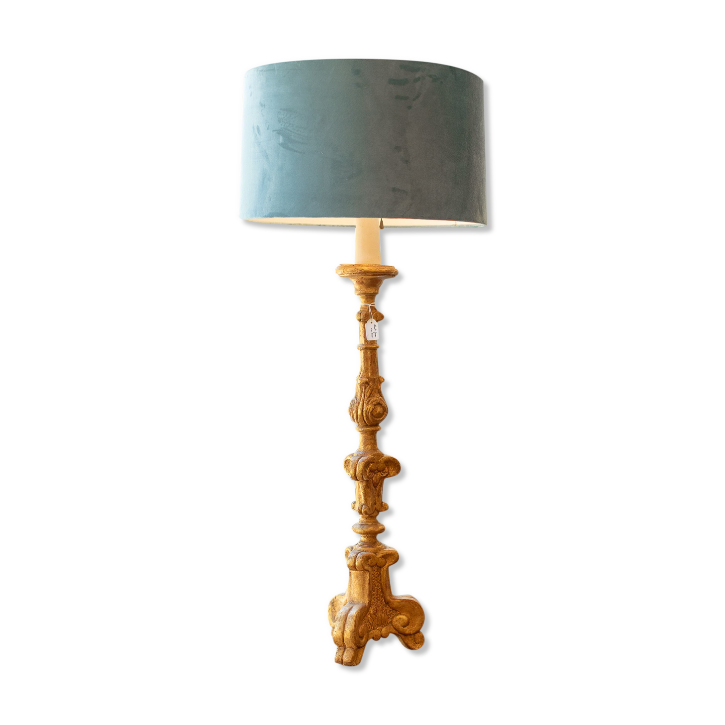 19th century carved gilded wood lamp