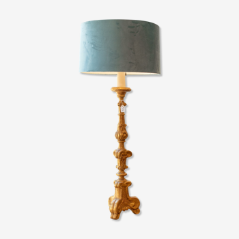 Lampe en bois doré sculpté époque 19ème