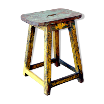 Old Burmese teak workshop stool