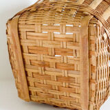 Cache woven wicker jar