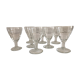 Suite of 8 liquor glasses 1930  engraved blown glass