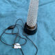 Glass night light black ceramic foot years 50 60
