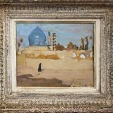 Orientalist painting "The mosque" 30's + Montparnasse frame