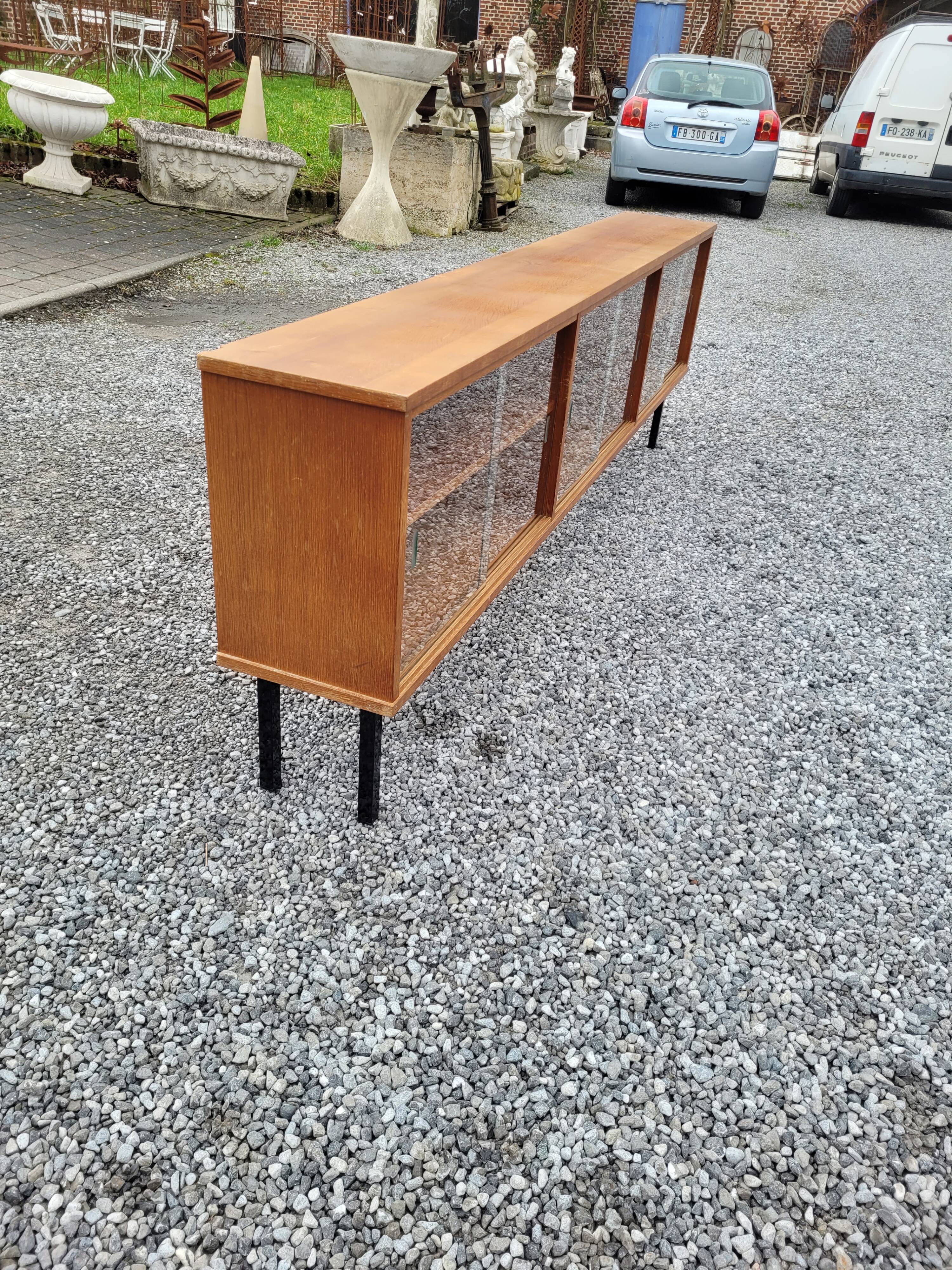 Enfilade vitrés vintage des années 60 en chêne