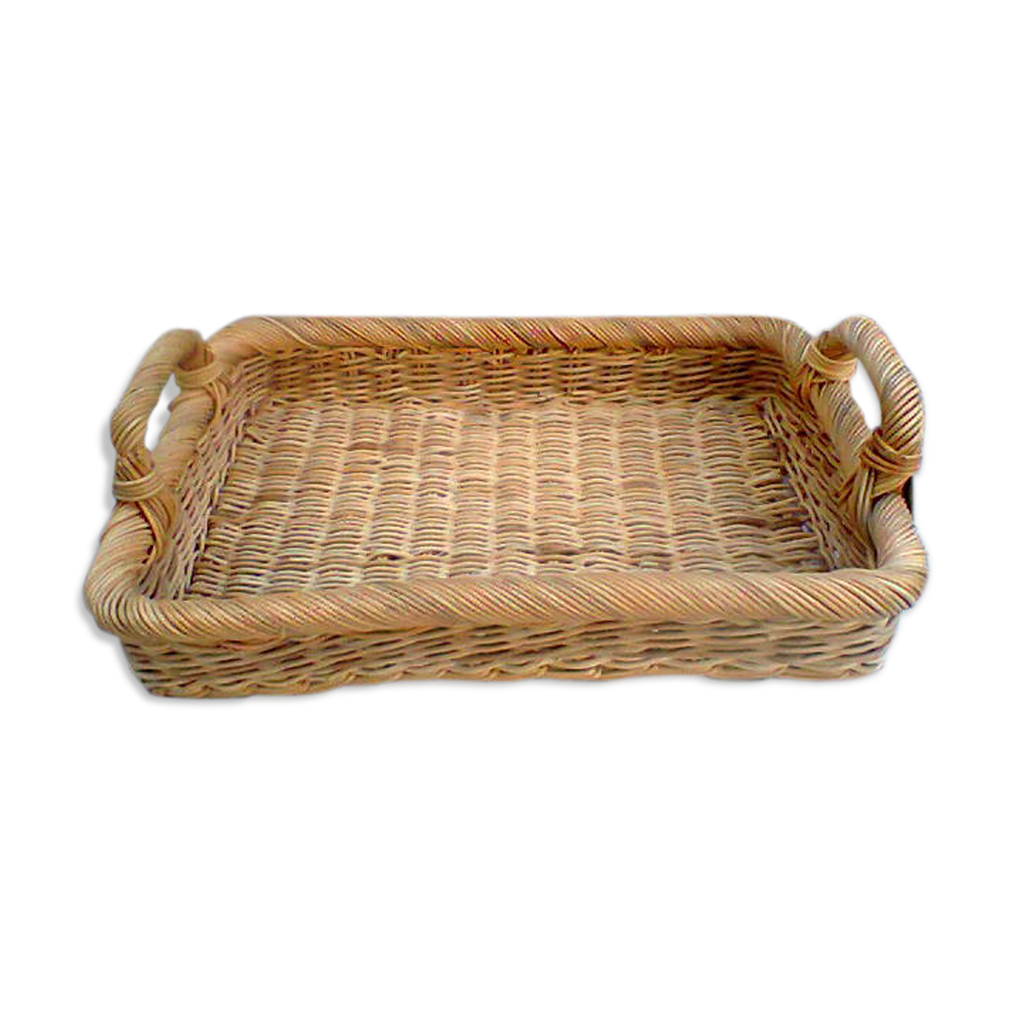 Vintage rattan tray