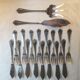 Serving cutlery and fish cutlery in silver metal 18 pieces