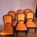 6 chaises Gauthier Ecole de Nancy retapissées