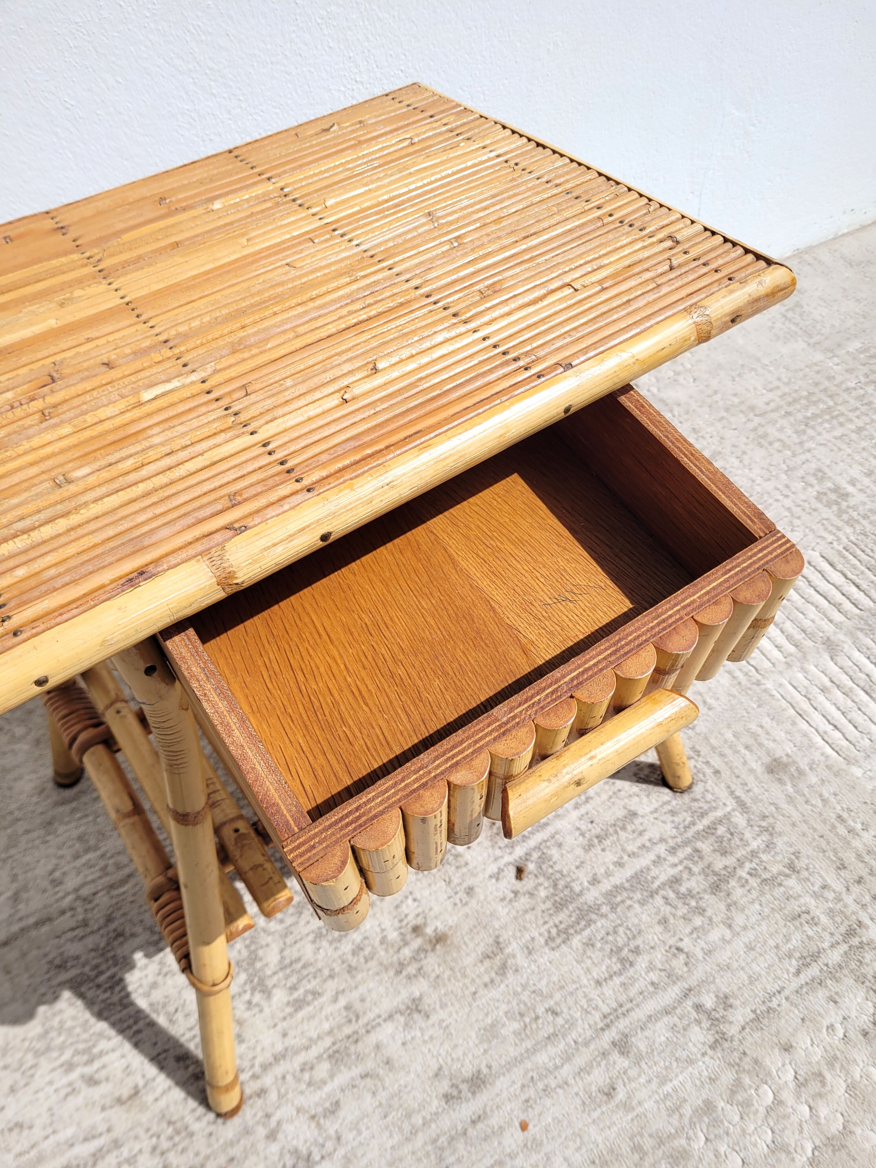 Rattan bedside or side table 1960