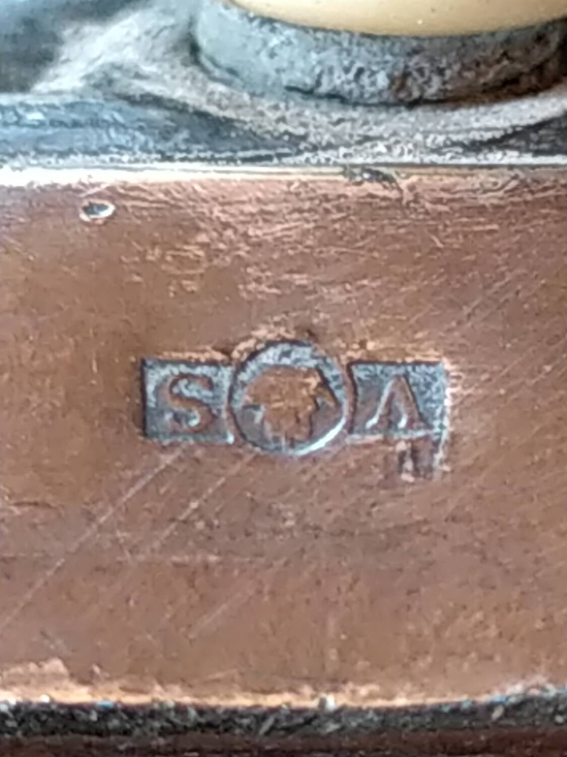 Pied de lampe Victorien en bronze argenté