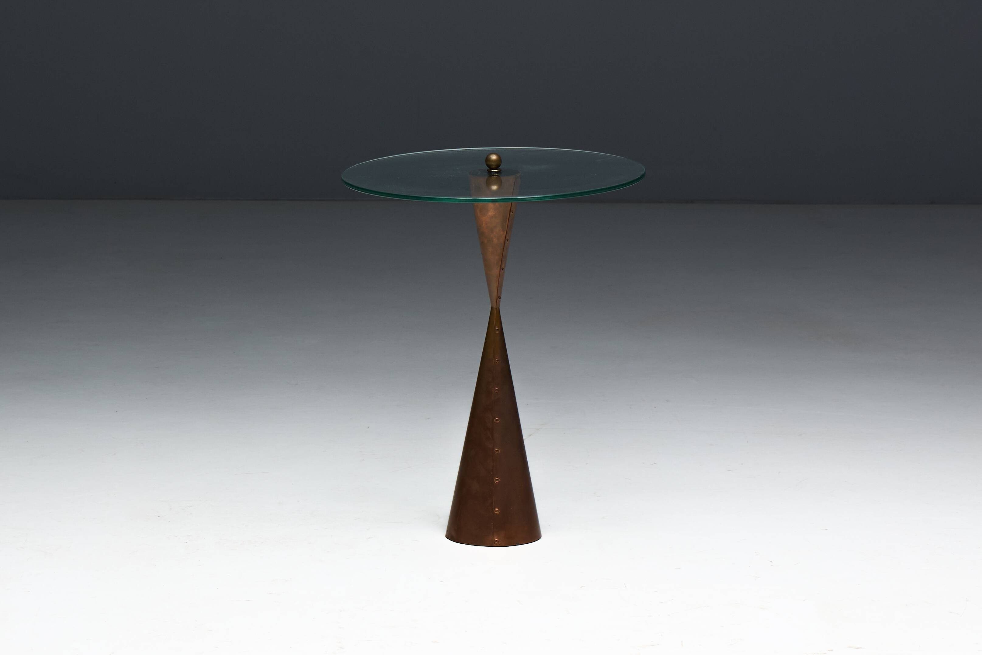 Conical Copper Side Table, France, 1970s