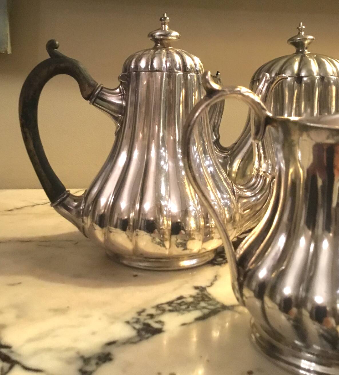 Sheffield 4-piece silver-plated metal tea and coffee set