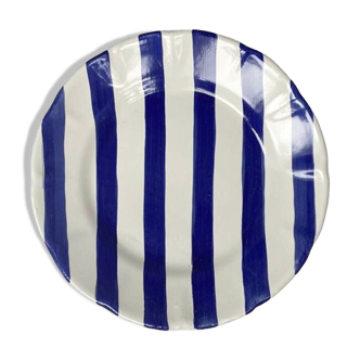 Assiette rayure bleu 25cm