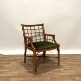 Set of 4 varnished wicker chairs by Roche Bobois from the 1970s.