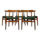 1950s set of 5 vintage Danish teak dining chairs W2 by Hans J. Wegner for CM Madsen