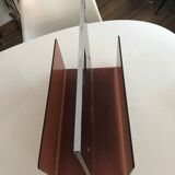 Magazine door Dumas Roche Bobois 70s vintage smoked plexiglass