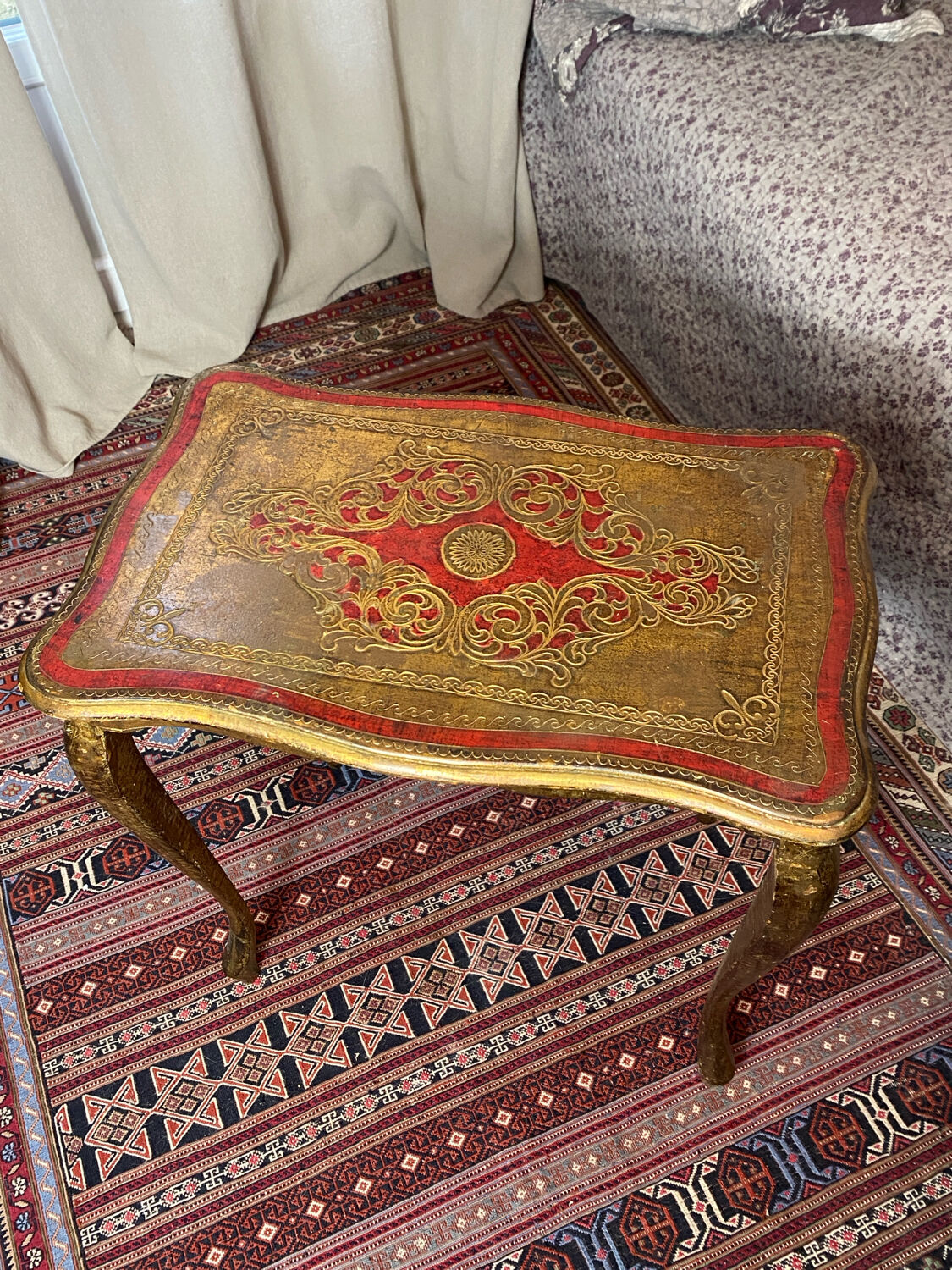 Florentine wooden side table