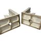 Art Deco, pair of crackled earthenware bookends featuring cats from Louvière around 1930.