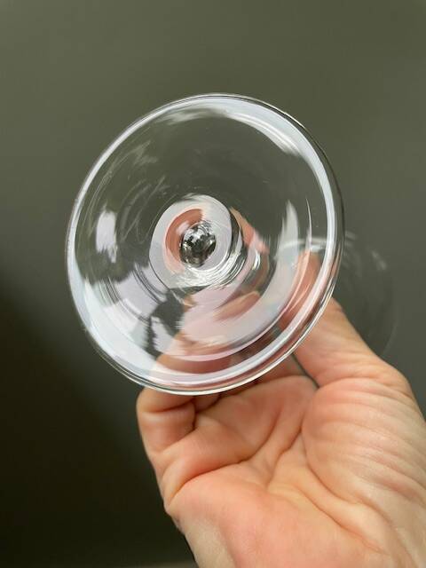 2 large crystal water glasses engraved Villeroy & Boch tulip shape