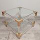 Set of 2 coffee tables in acrylic glass and brass, 1970s