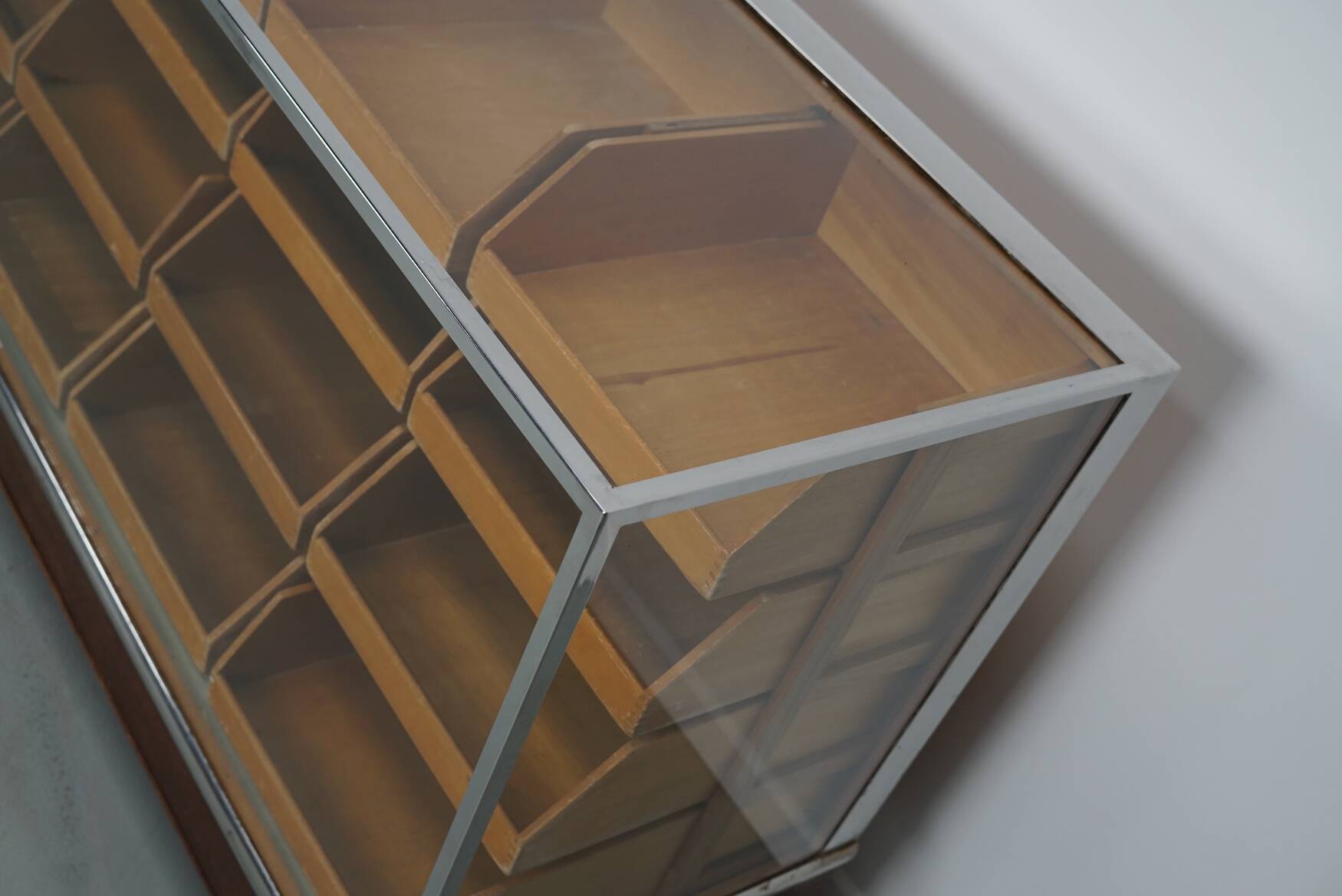 Vintage British maple & oak haberdashery cabinet or shop counter, 1930s