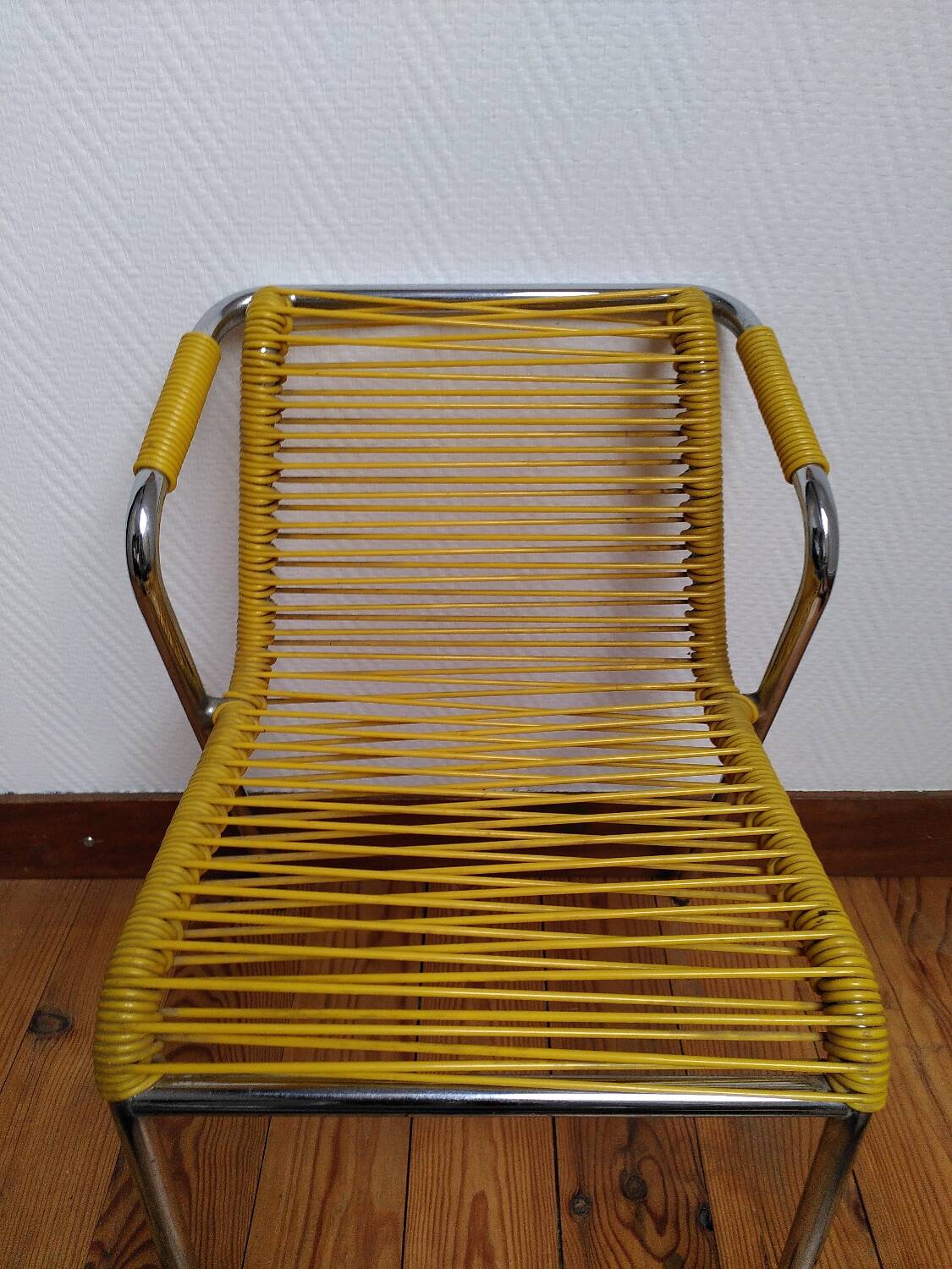 Vintage children's scoubidou armchair