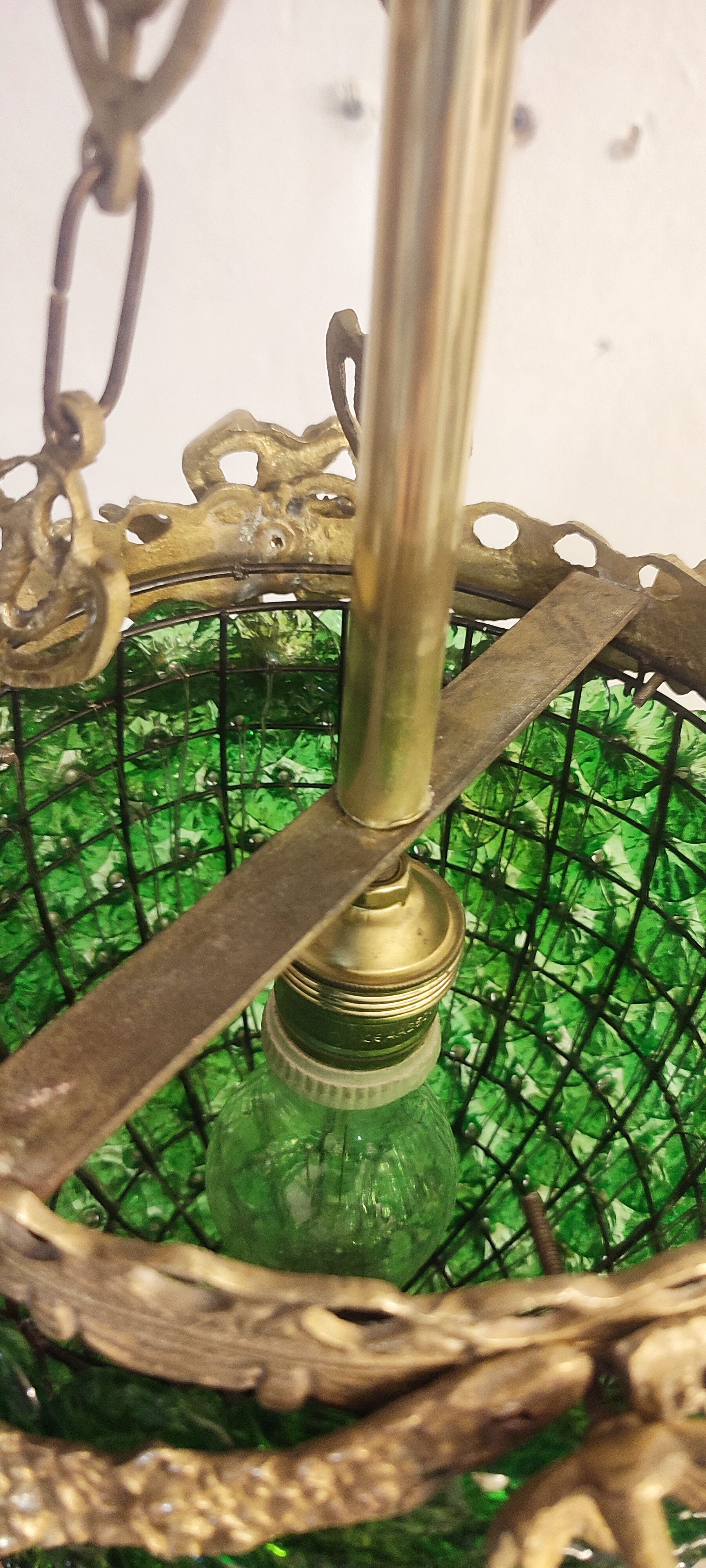 Ceiling lamp with Murano glass flowers. Italy, 1960s