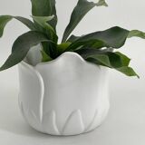 Vintage white porcelain tulip-shaped pot holder
