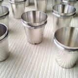12 Silver-Plated Metal Shot Glasses