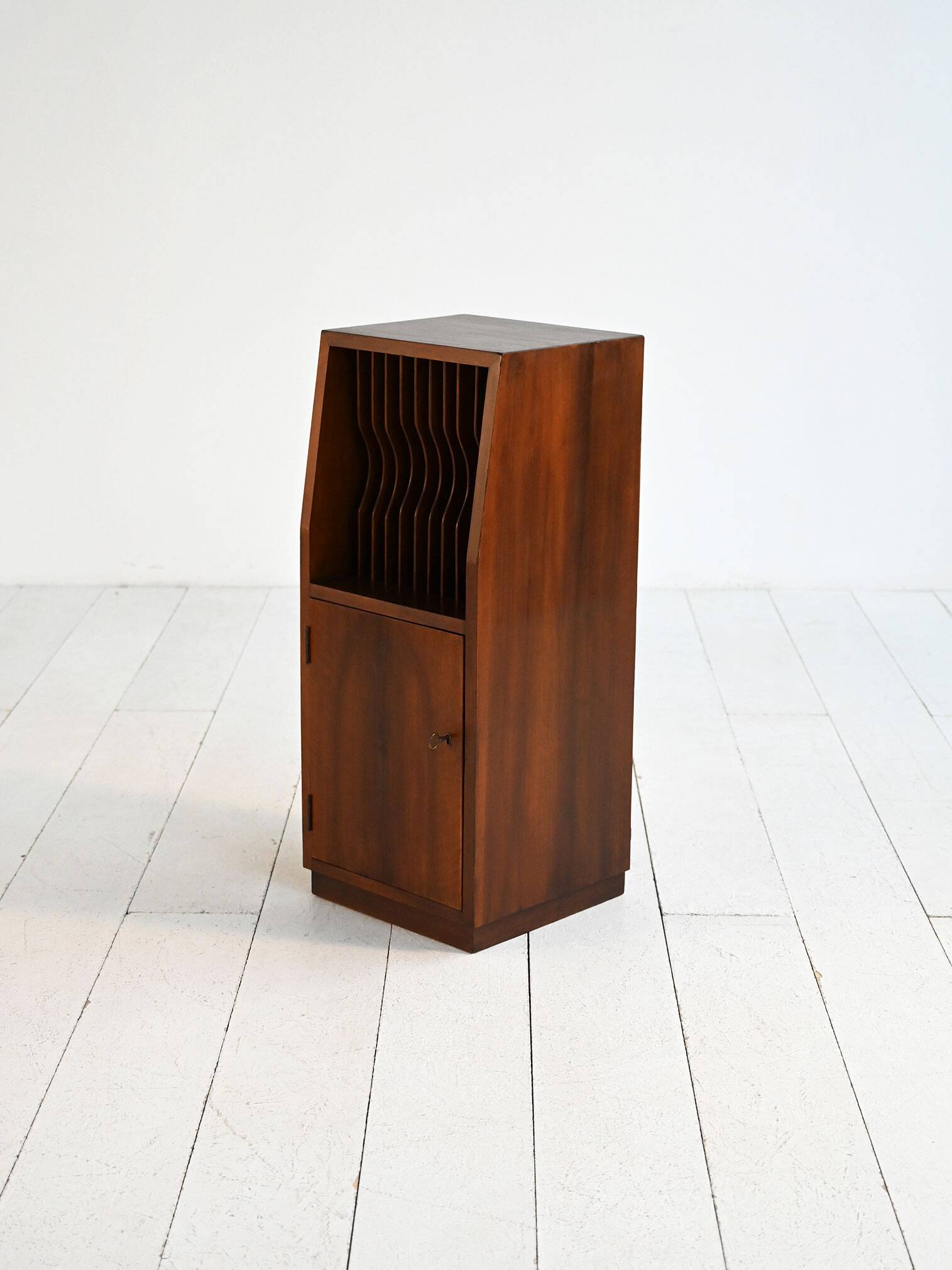 Cabinet with vinyl storage compartment