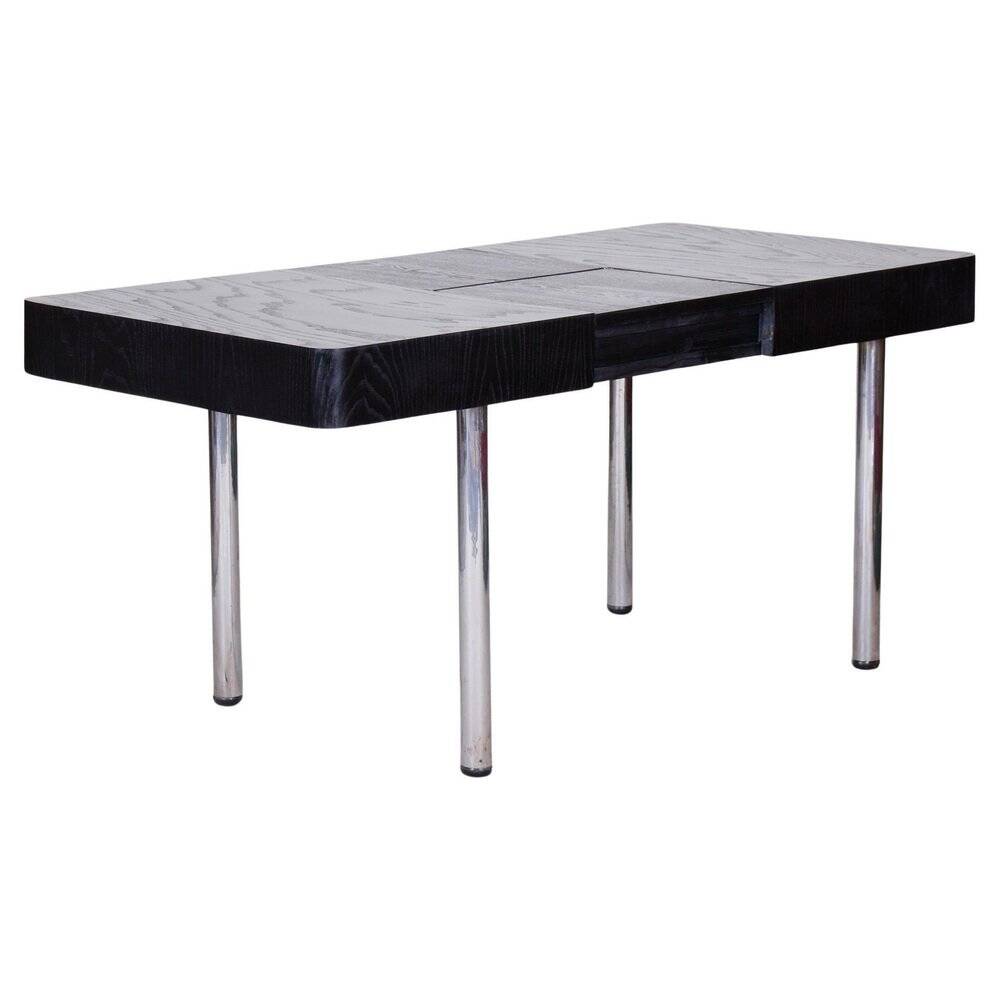Czech Bauhaus Extendable Dining Table in Oak Veneer, 1930s