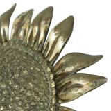 Grand cendrier tournesol en bronze argenté S. Agudo 62 cm