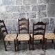 Lot de 6 chaises brutalistes paillées