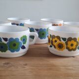 Set of seven arcopal coffee cups