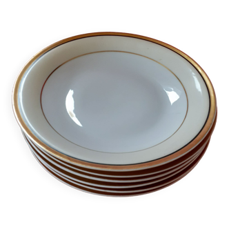 Set of 6 hollow plates Limoges B and C.