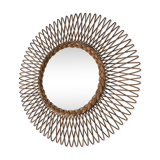 Mirror rattan 50x50cm vintage 1960