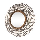 Mirror rattan 50x50cm vintage 1960